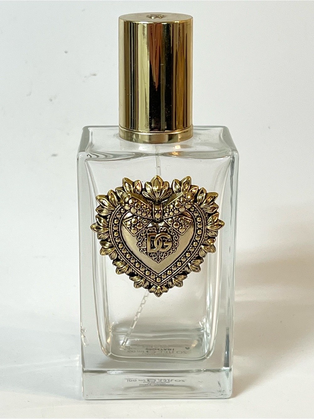 Dolce & Gabbana Devotion Eau de Parfum EMPTY Perfume Bottle Heart DG 3.3 oz